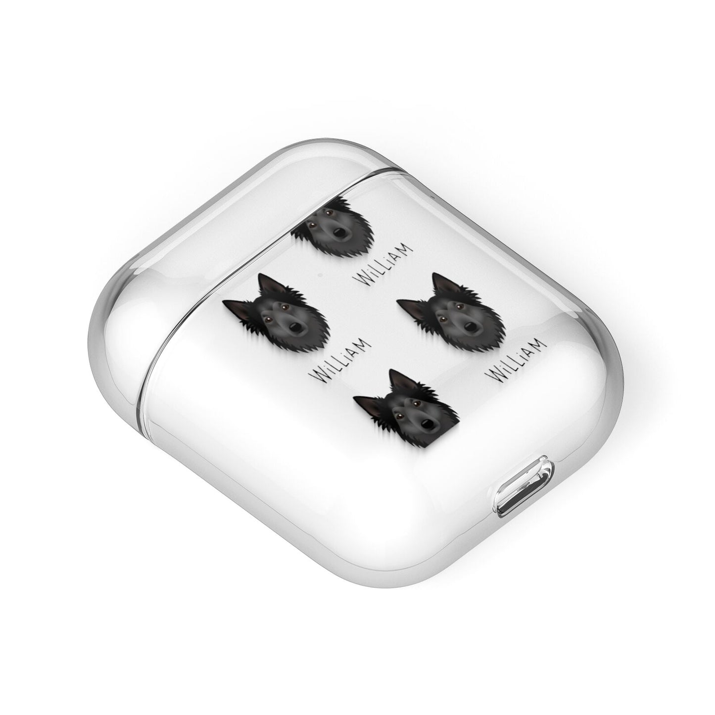 Shollie Icon with Name AirPods Case Laid Flat