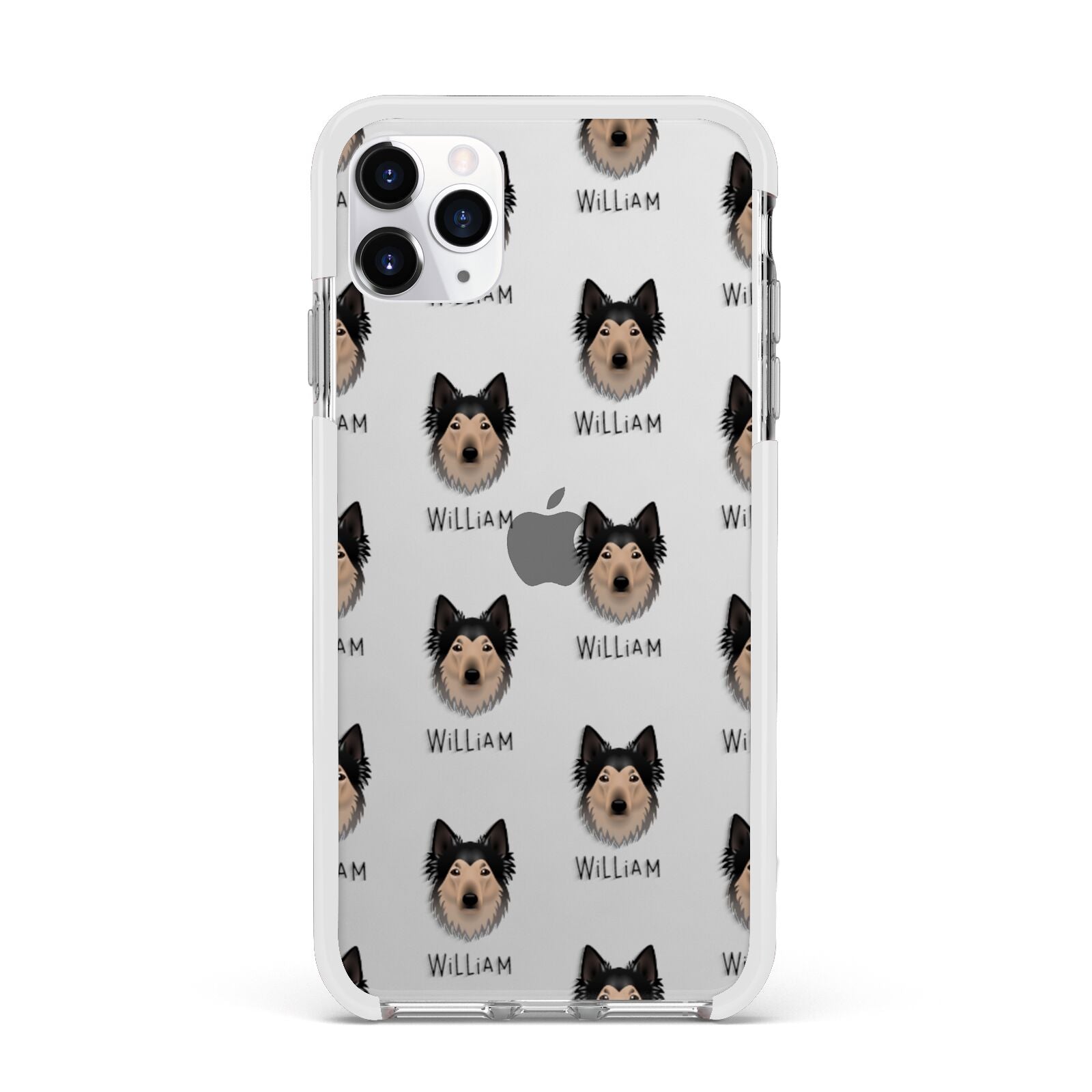 Shollie Icon with Name Apple iPhone 11 Pro Max in Silver with White Impact Case