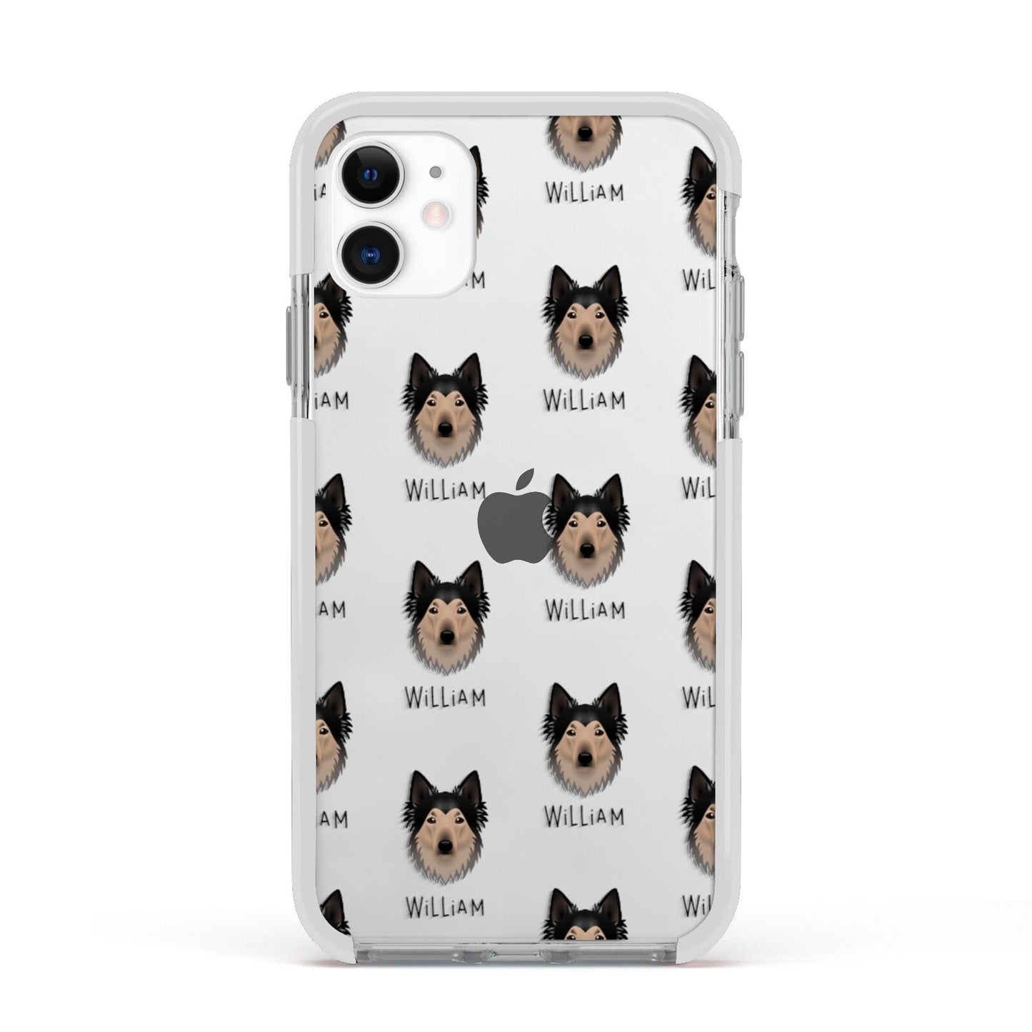 Shollie Icon with Name Apple iPhone 11 in White with White Impact Case