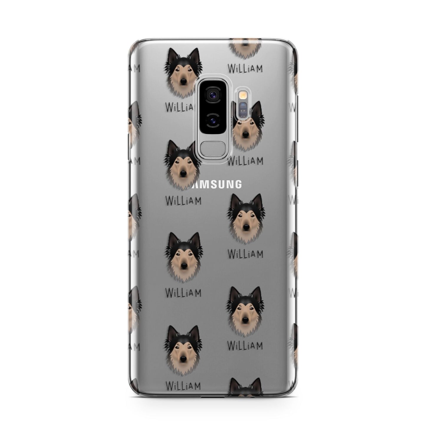 Shollie Icon with Name Samsung Galaxy S9 Plus Case on Silver phone