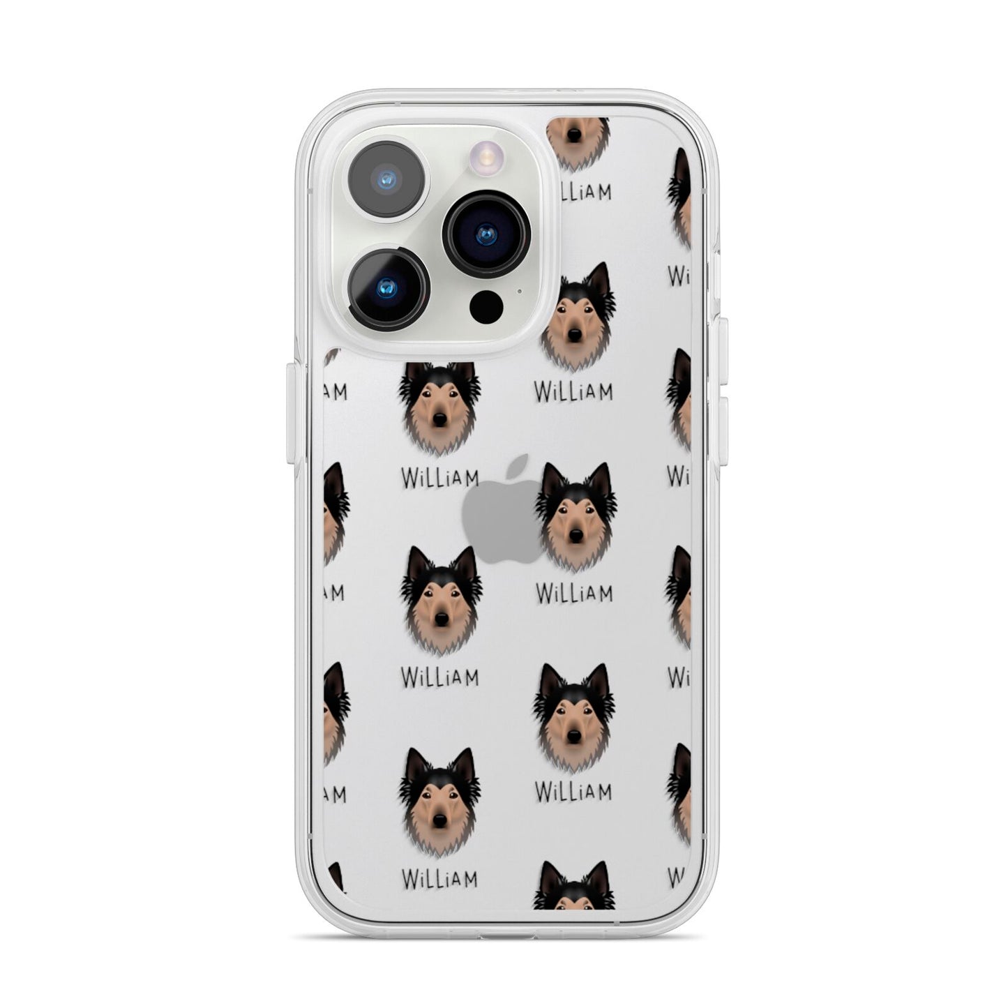 Shollie Icon with Name iPhone 14 Pro Clear Tough Case Silver