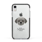 Shorkie Personalised Apple iPhone XR Impact Case Black Edge on Silver Phone