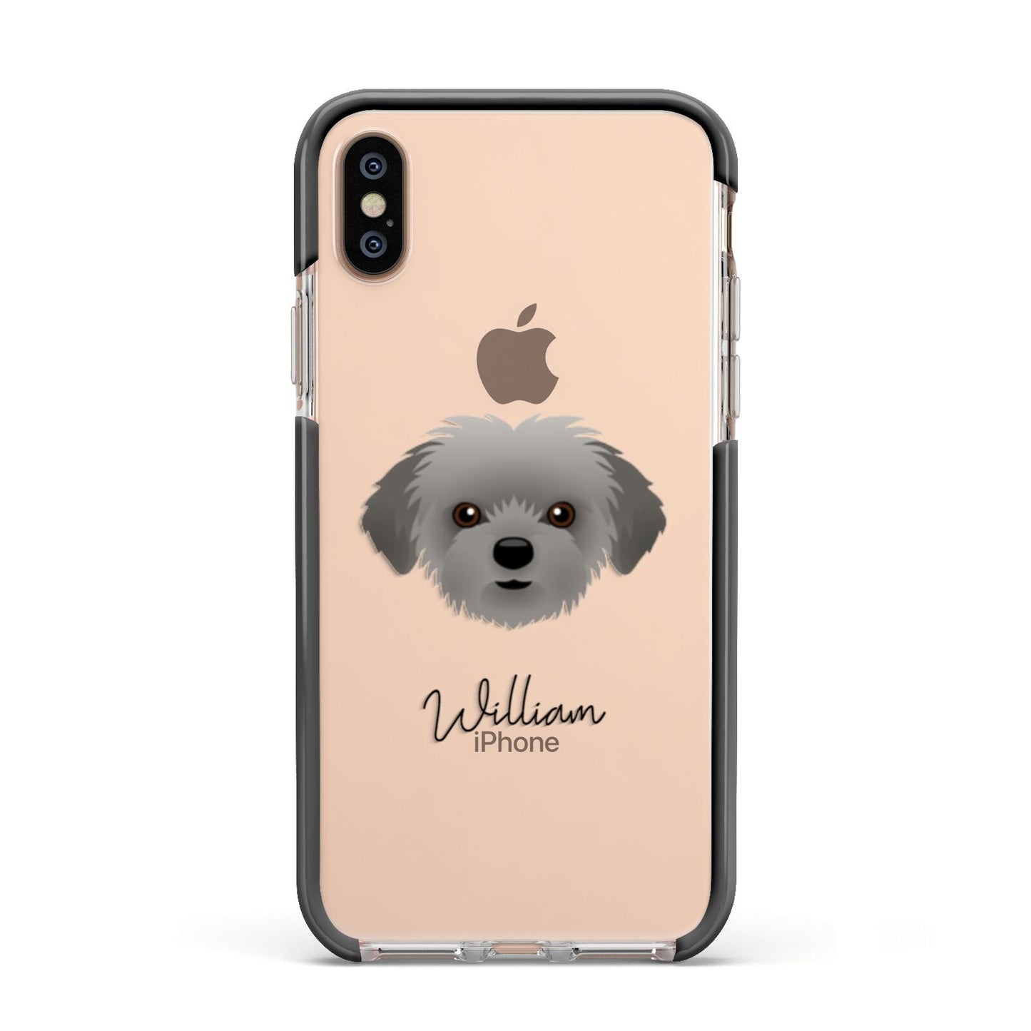 Shorkie Personalised Apple iPhone Xs Impact Case Black Edge on Gold Phone