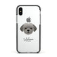 Shorkie Personalised Apple iPhone Xs Impact Case Black Edge on Silver Phone