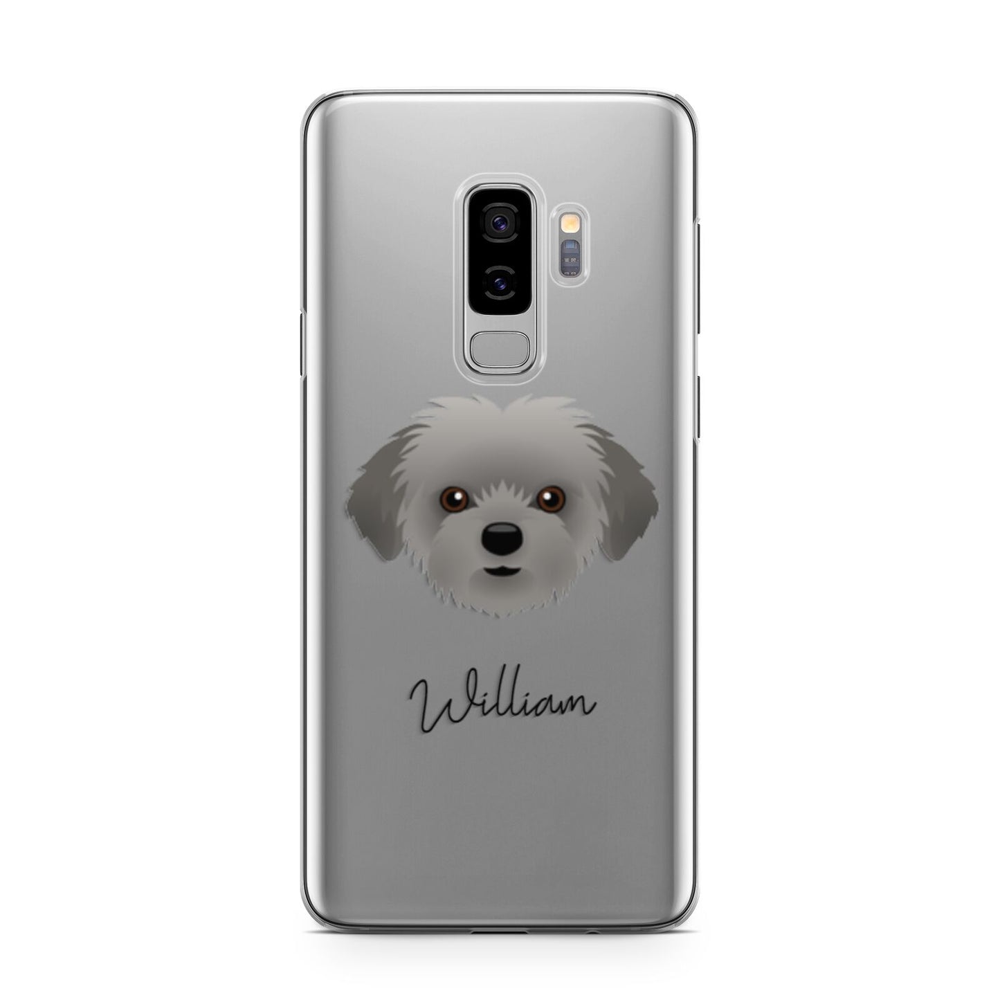 Shorkie Personalised Samsung Galaxy S9 Plus Case on Silver phone