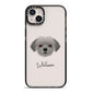 Shorkie Personalised iPhone 14 Plus Black Impact Case on Silver phone