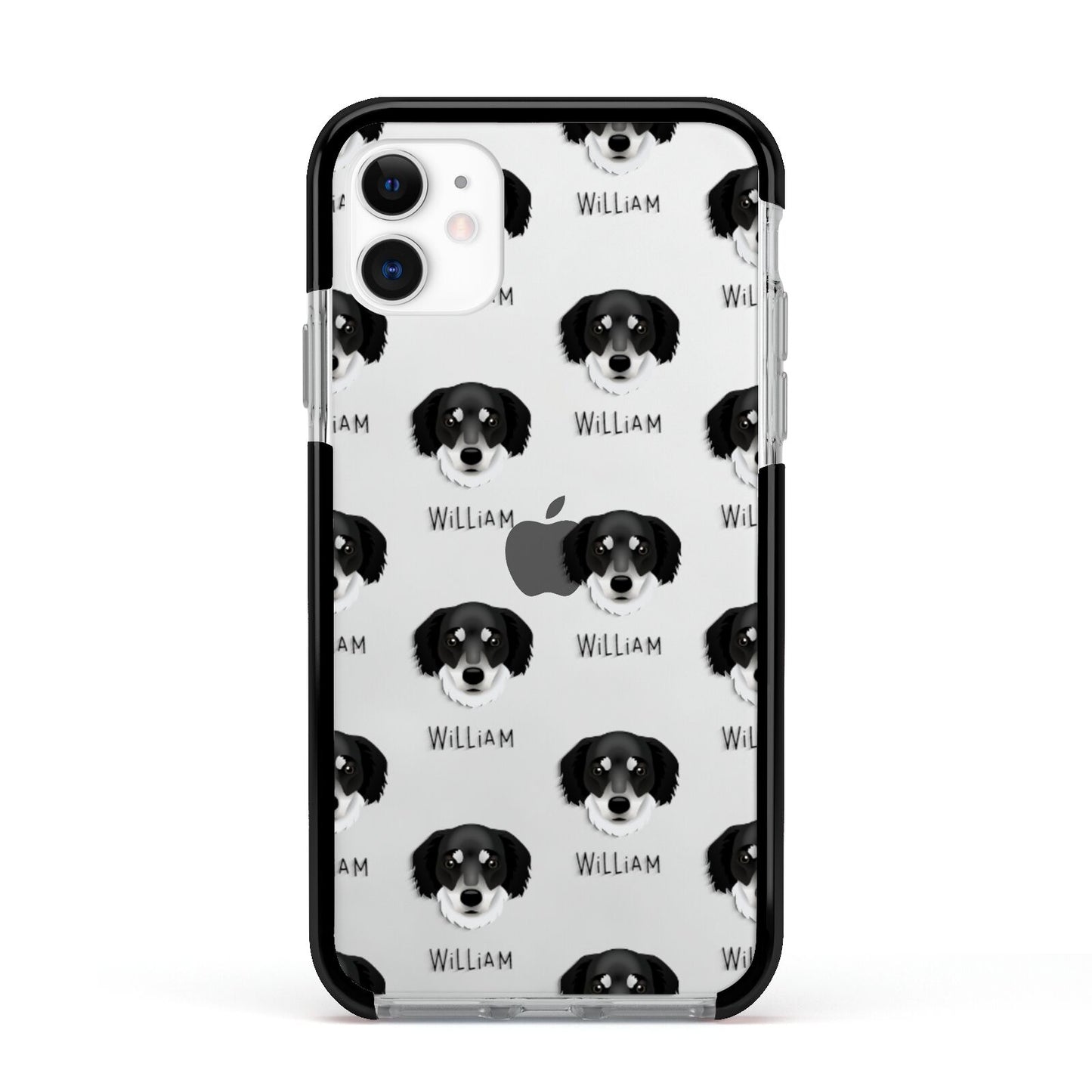 Siberian Cocker Icon with Name Apple iPhone 11 in White with Black Impact Case