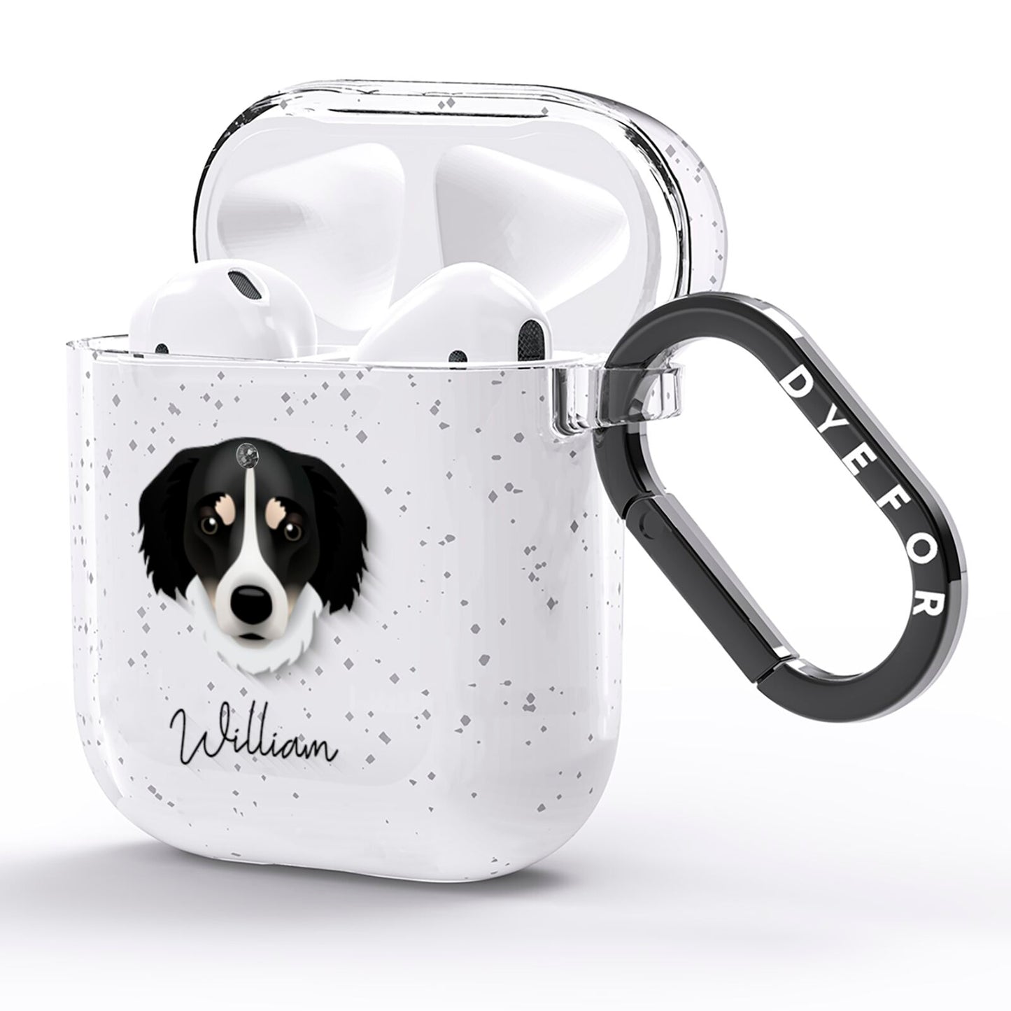 Siberian Cocker Personalised AirPods Glitter Case Side Image