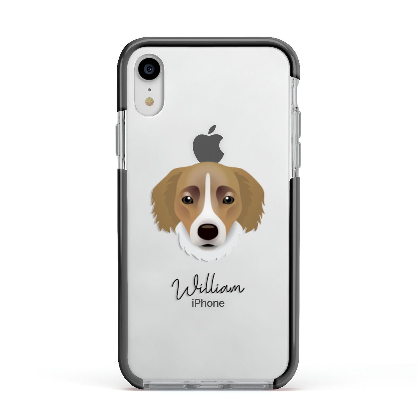 Siberian Cocker Personalised Apple iPhone XR Impact Case Black Edge on Silver Phone