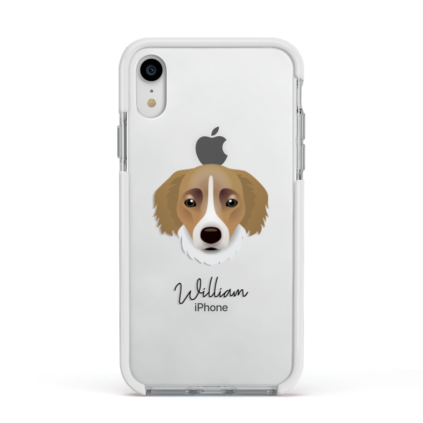 Siberian Cocker Personalised Apple iPhone XR Impact Case White Edge on Silver Phone