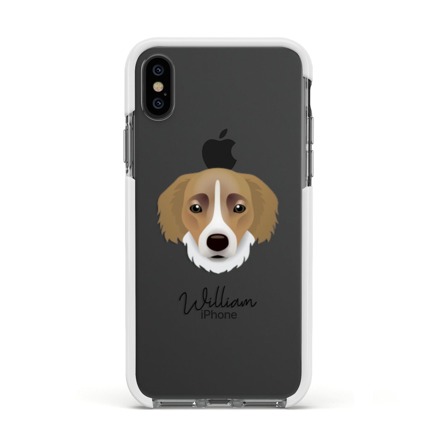 Siberian Cocker Personalised Apple iPhone Xs Impact Case White Edge on Black Phone