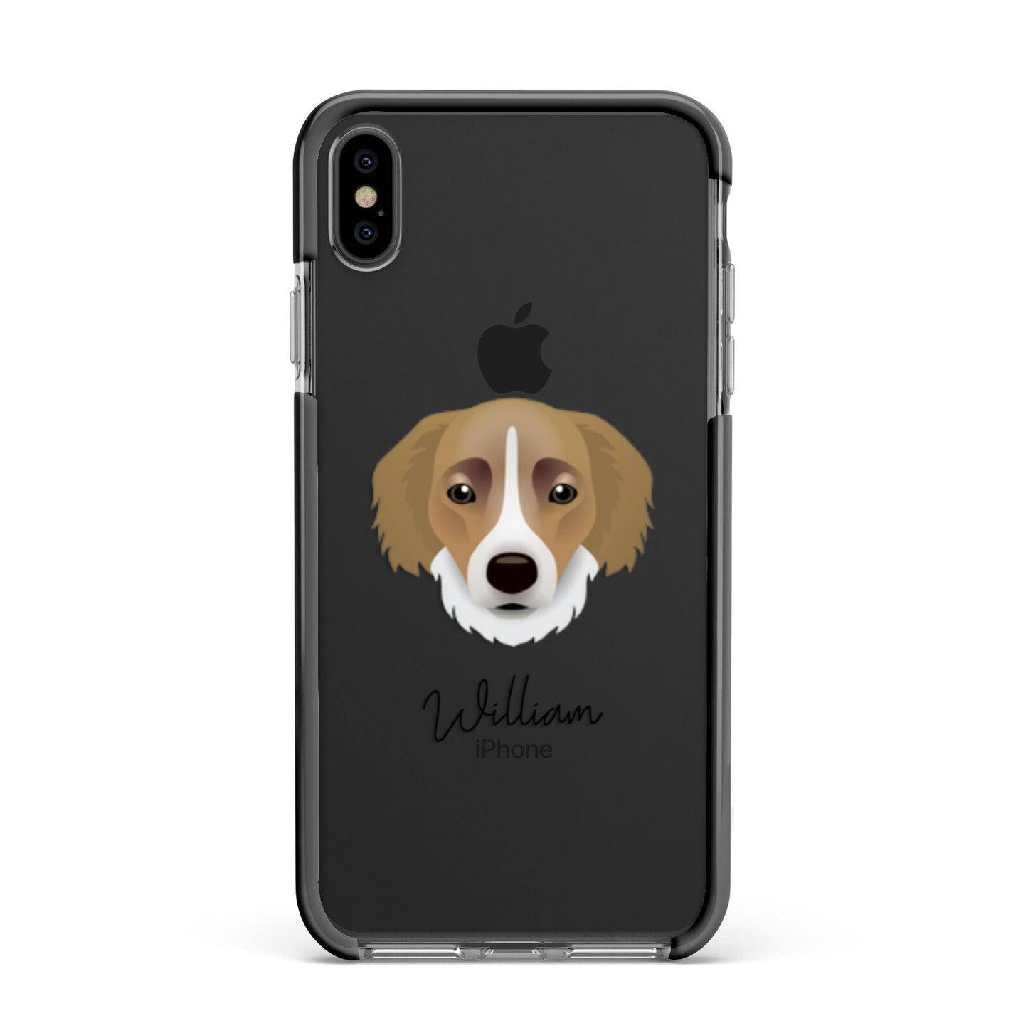 Siberian Cocker Personalised Apple iPhone Xs Max Impact Case Black Edge on Black Phone