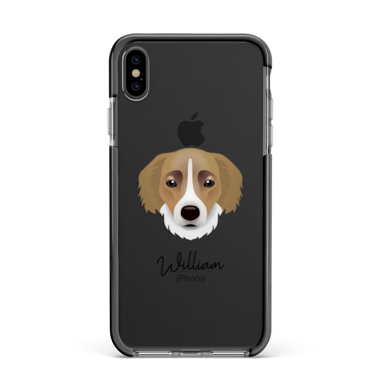 Siberian Cocker Personalised Apple iPhone Xs Max Impact Case Black Edge on Black Phone