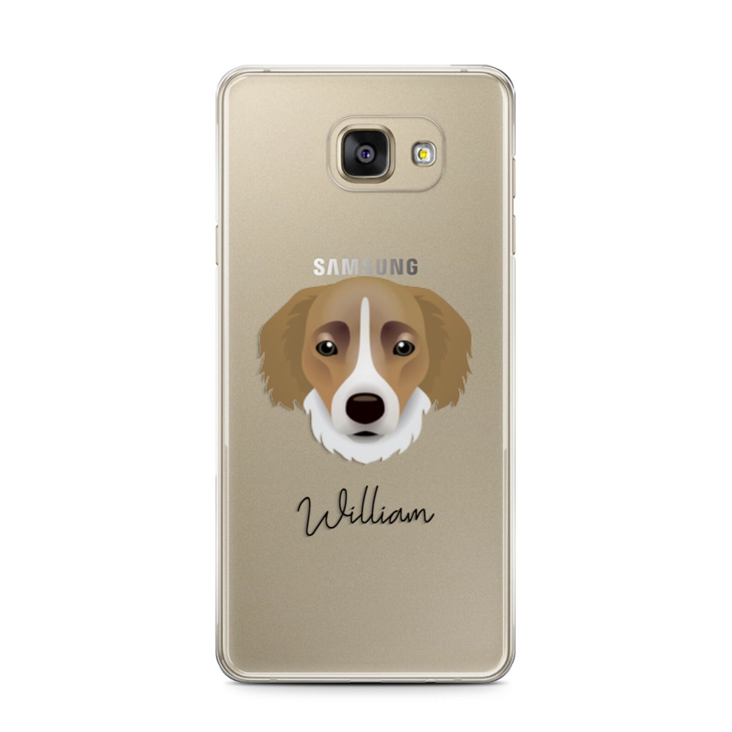 Siberian Cocker Personalised Samsung Galaxy A7 2016 Case on gold phone