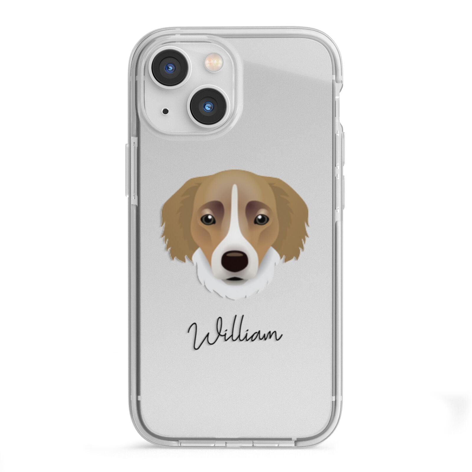 Siberian Cocker Personalised iPhone 13 Mini TPU Impact Case with White Edges