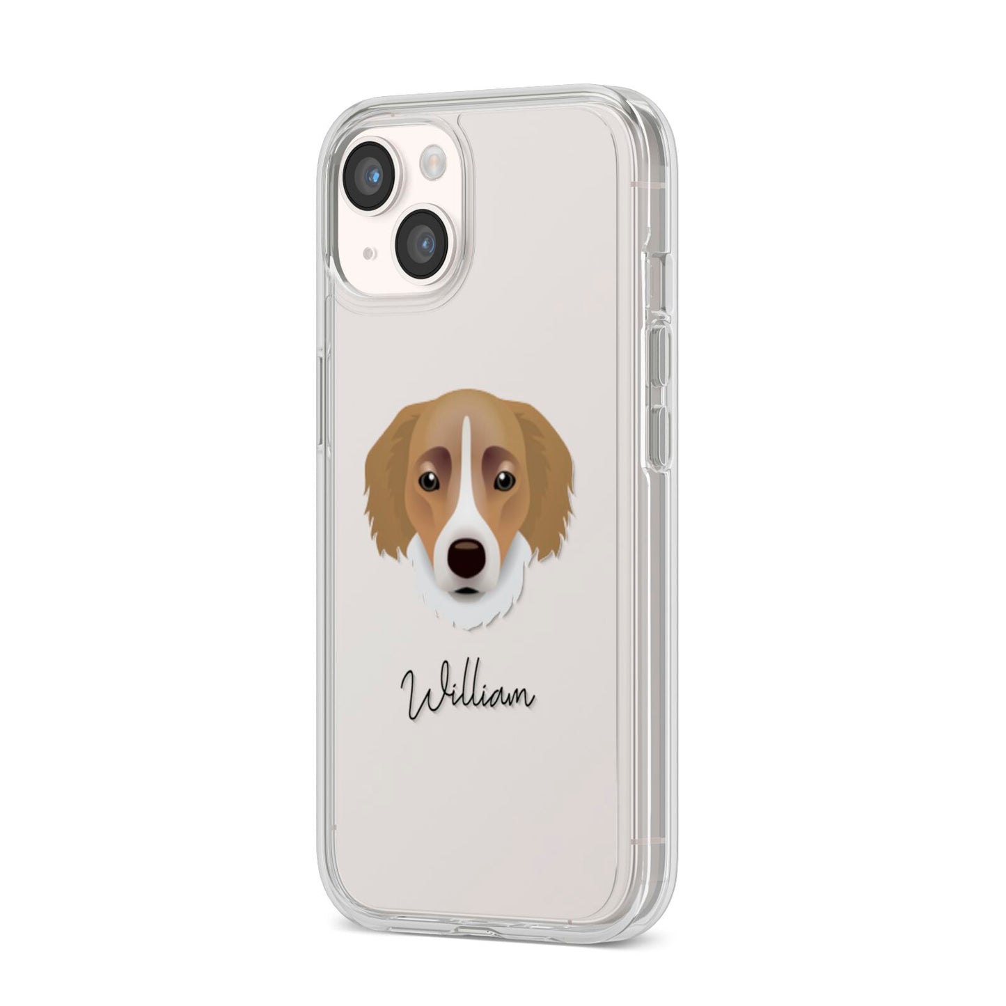 Siberian Cocker Personalised iPhone 14 Clear Tough Case Starlight Angled Image