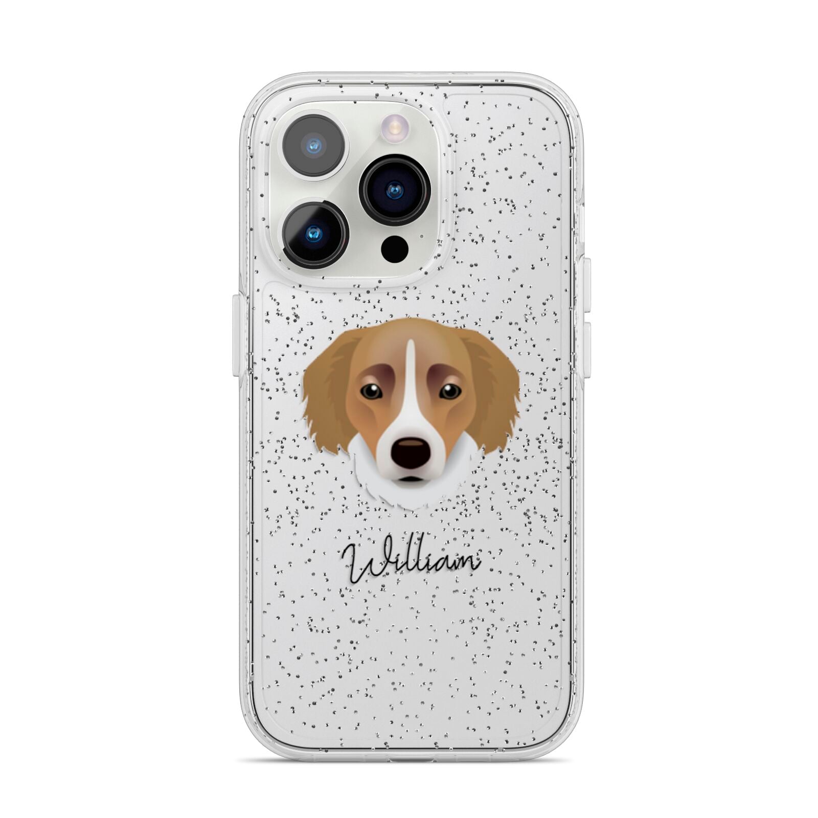 Siberian Cocker Personalised iPhone 14 Pro Glitter Tough Case Silver