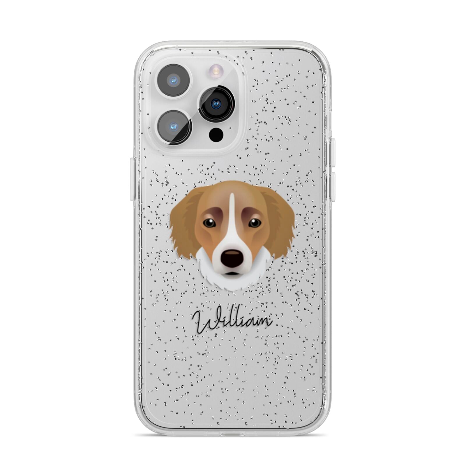 Siberian Cocker Personalised iPhone 14 Pro Max Glitter Tough Case Silver