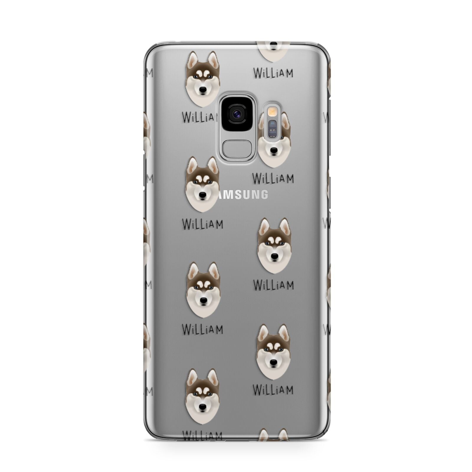 Siberian Husky Icon with Name Samsung Galaxy S9 Case