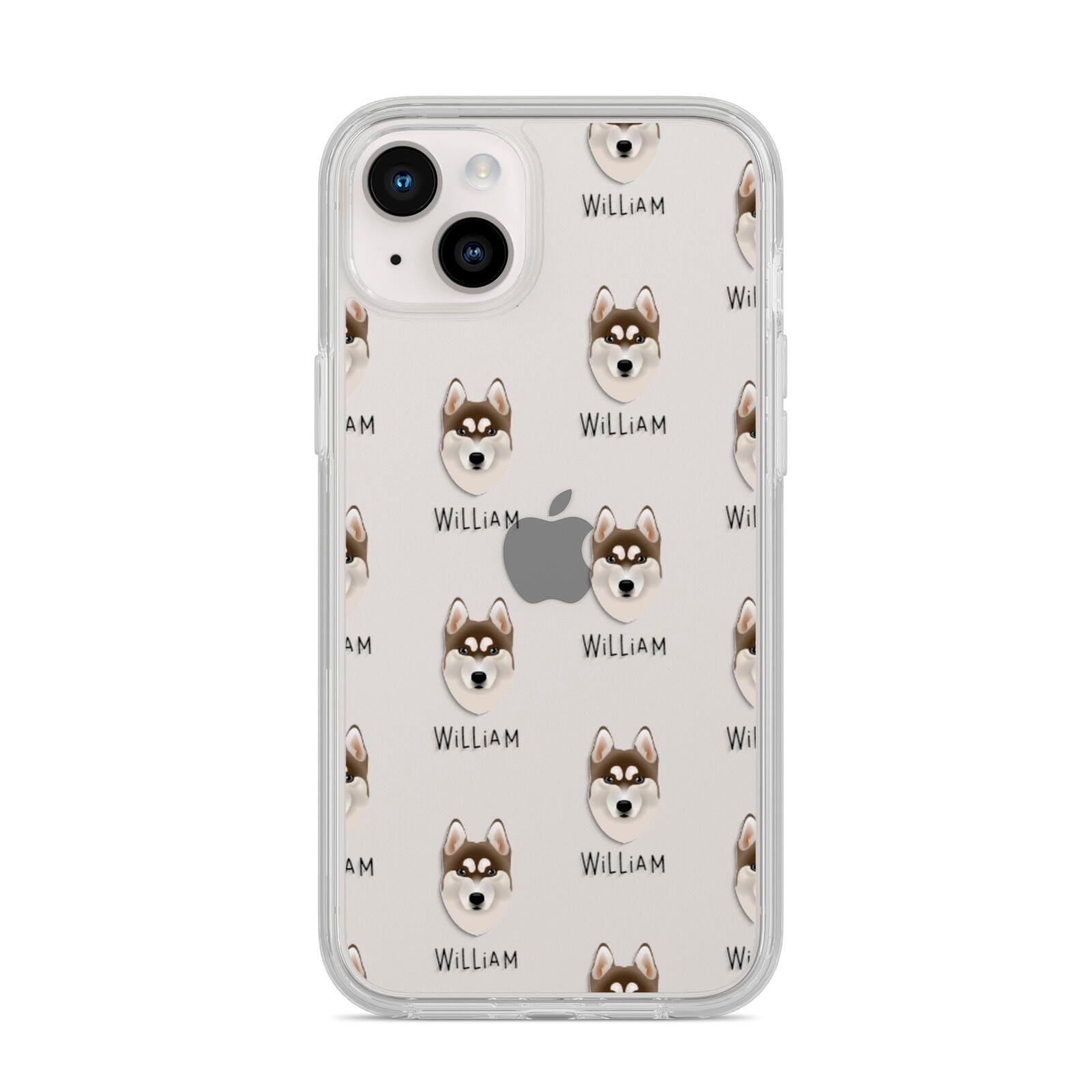 Siberian Husky Icon with Name iPhone 14 Plus Clear Tough Case Starlight