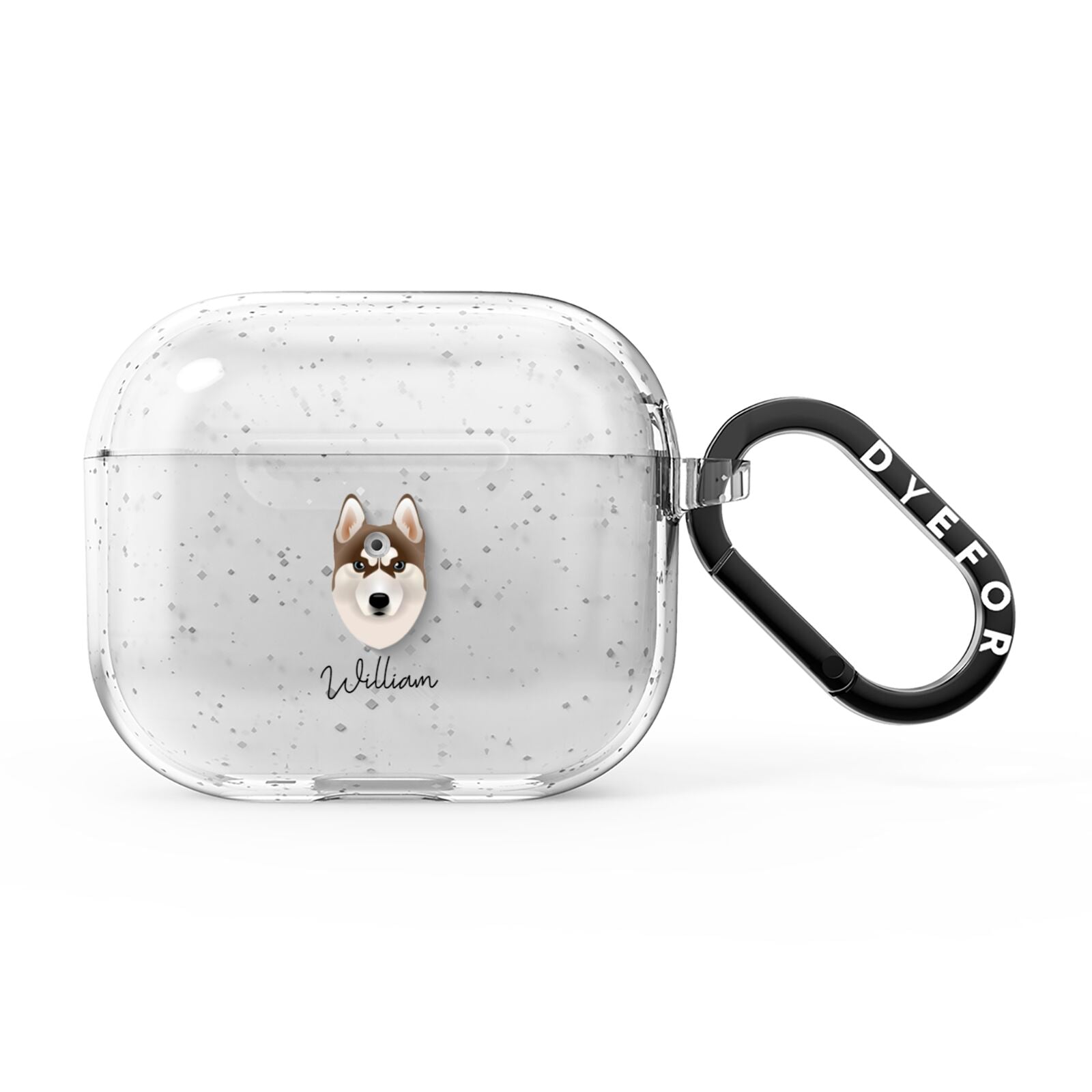 Siberian Husky Personalised AirPods Glitter Case 3rd Gen