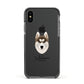 Siberian Husky Personalised Apple iPhone Xs Impact Case Black Edge on Black Phone