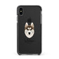 Siberian Husky Personalised Apple iPhone Xs Max Impact Case Black Edge on Black Phone