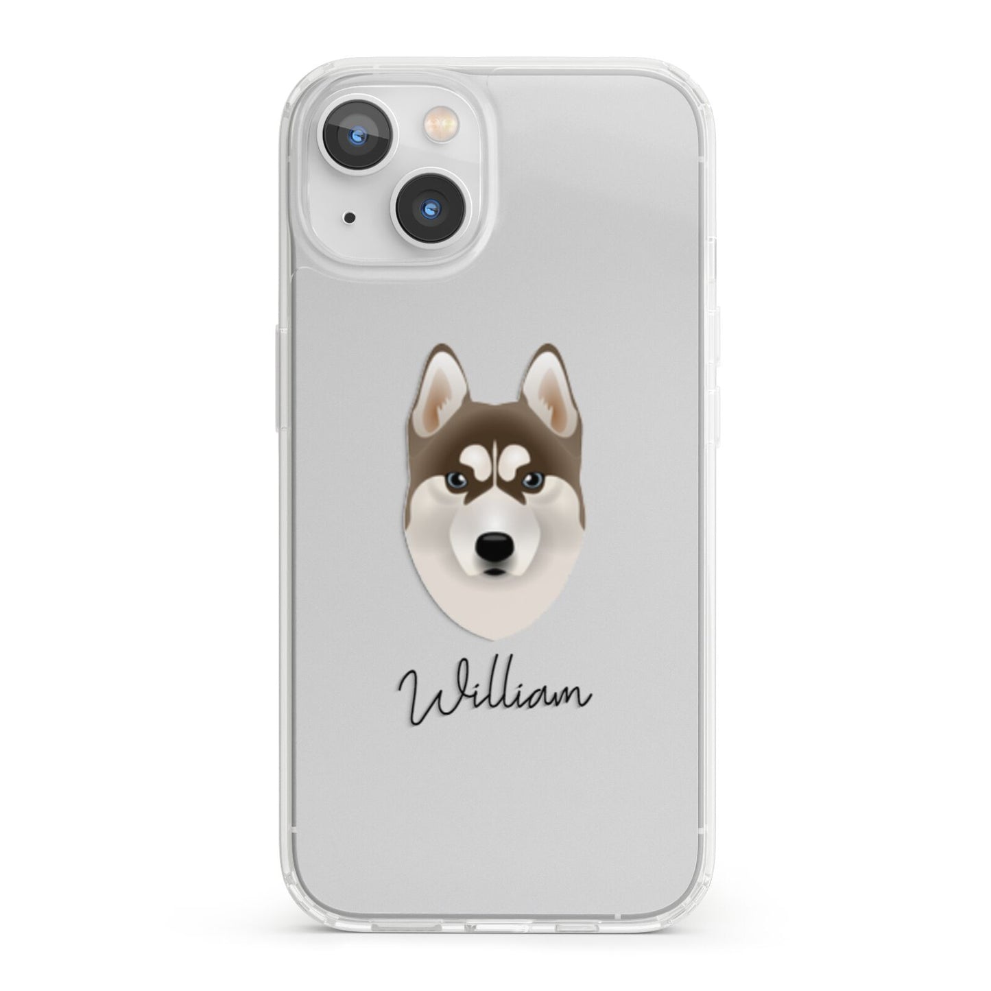 Siberian Husky Personalised iPhone 13 Clear Bumper Case