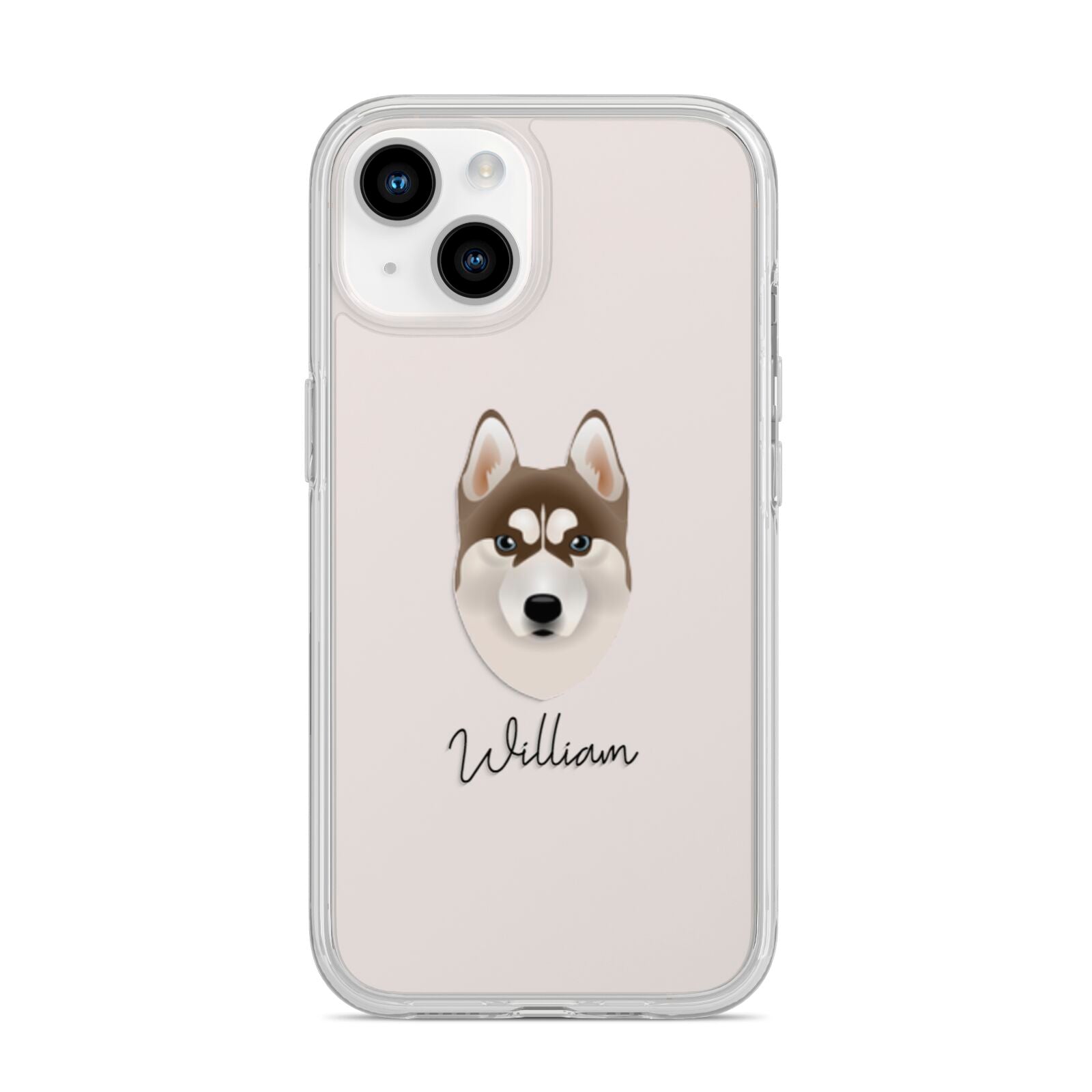 Siberian Husky Personalised iPhone 14 Clear Tough Case Starlight