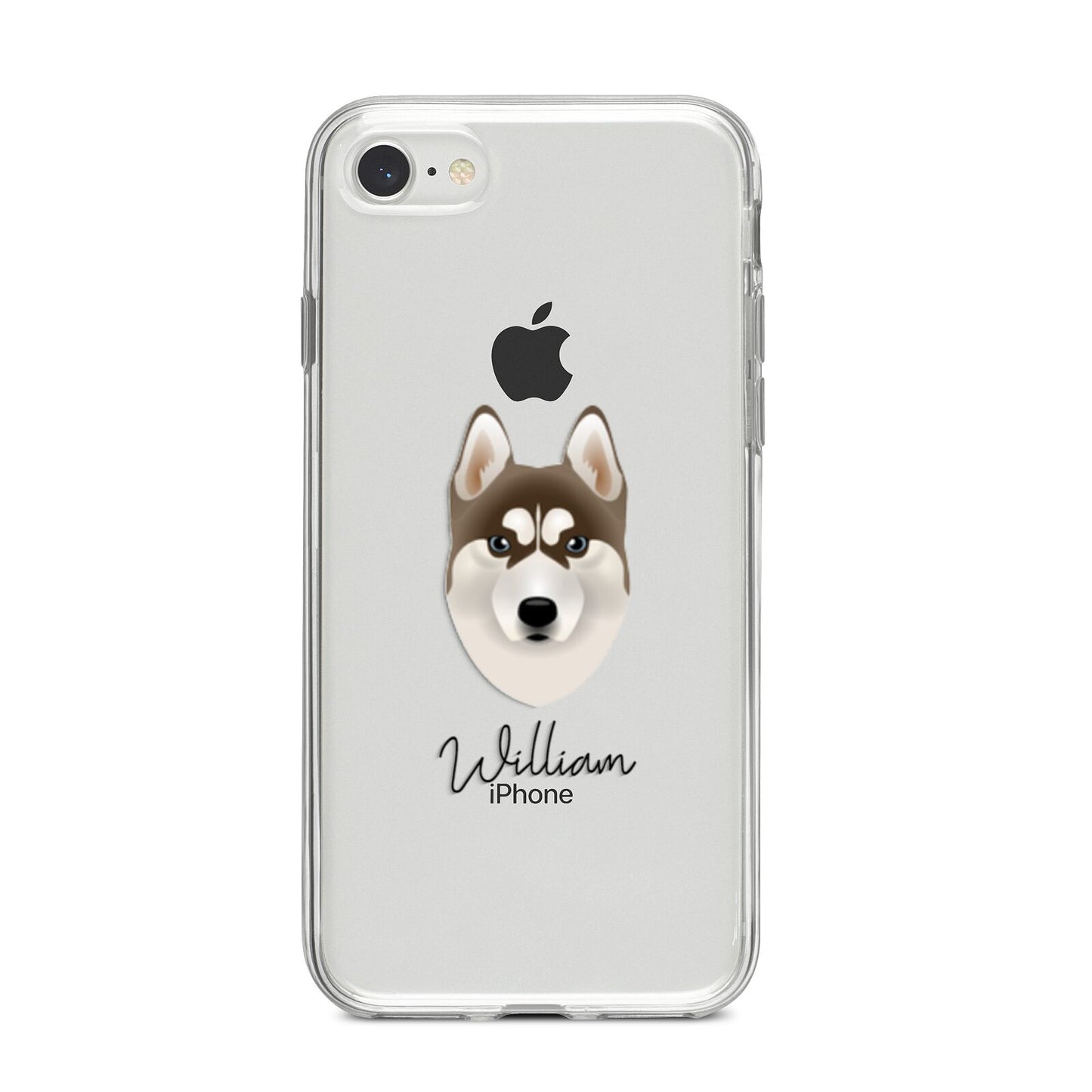 Siberian Husky Personalised iPhone 8 Bumper Case on Silver iPhone