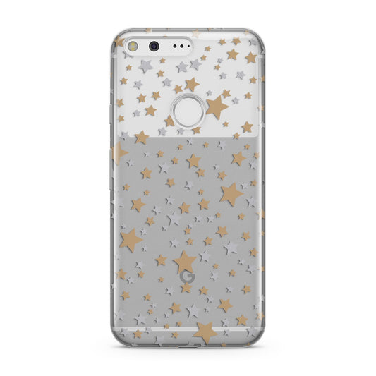 Silver Gold Stars Google Pixel Case