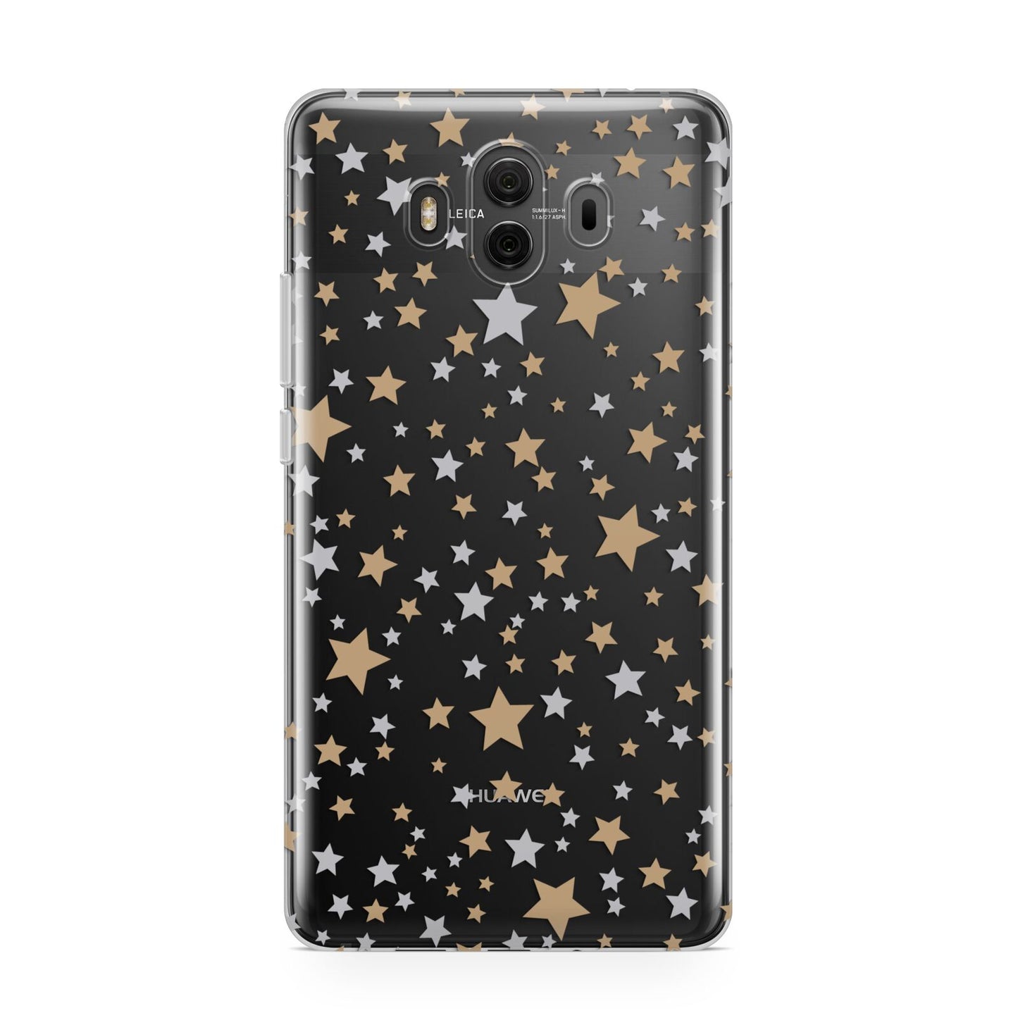 Silver Gold Stars Huawei Mate 10 Protective Phone Case