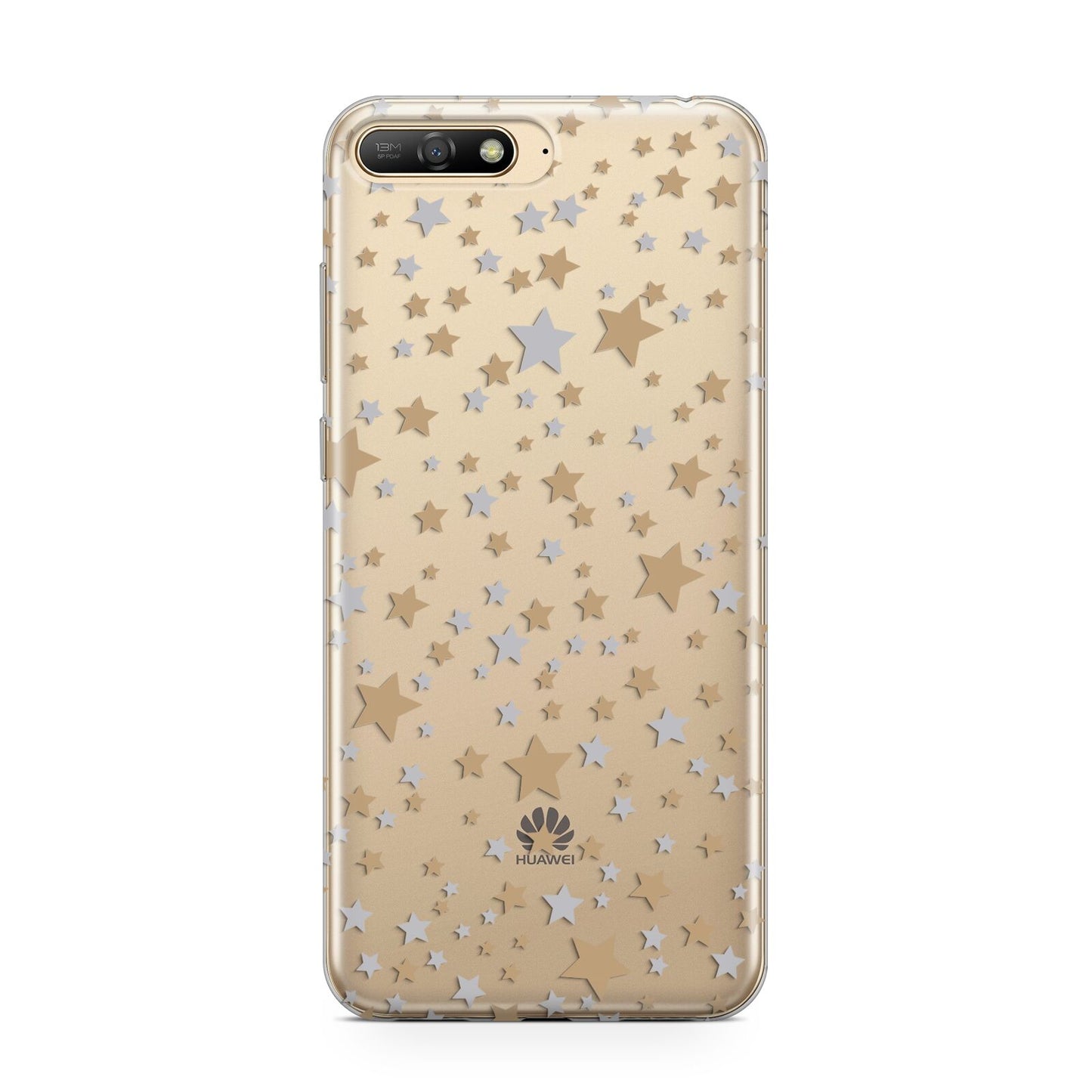 Silver Gold Stars Huawei Y6 2018