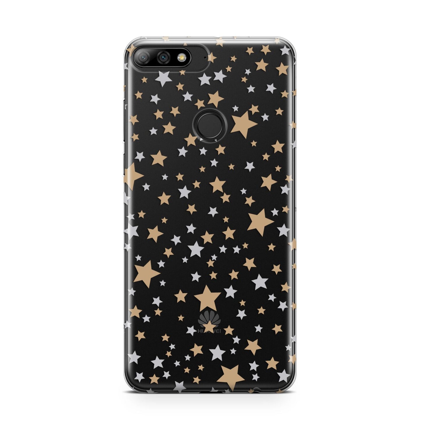 Silver Gold Stars Huawei Y7 2018