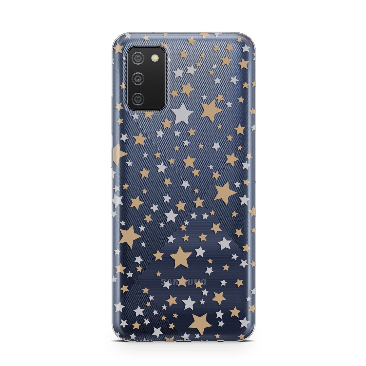 Silver Gold Stars Samsung A02s Case