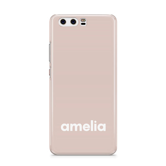 Simple Blush Pink with Name Huawei P10 Phone Case