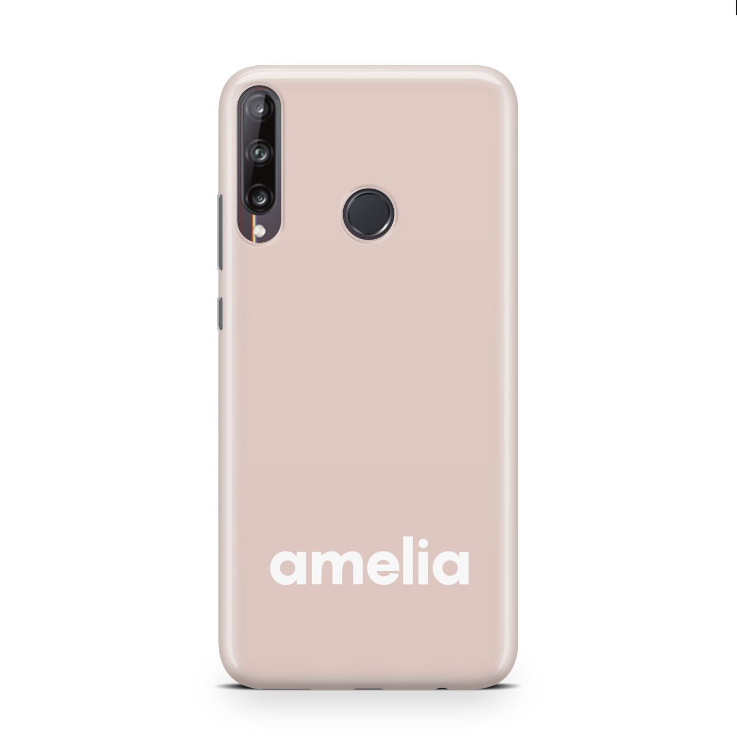 Simple Blush Pink with Name Huawei P40 Lite E Phone Case