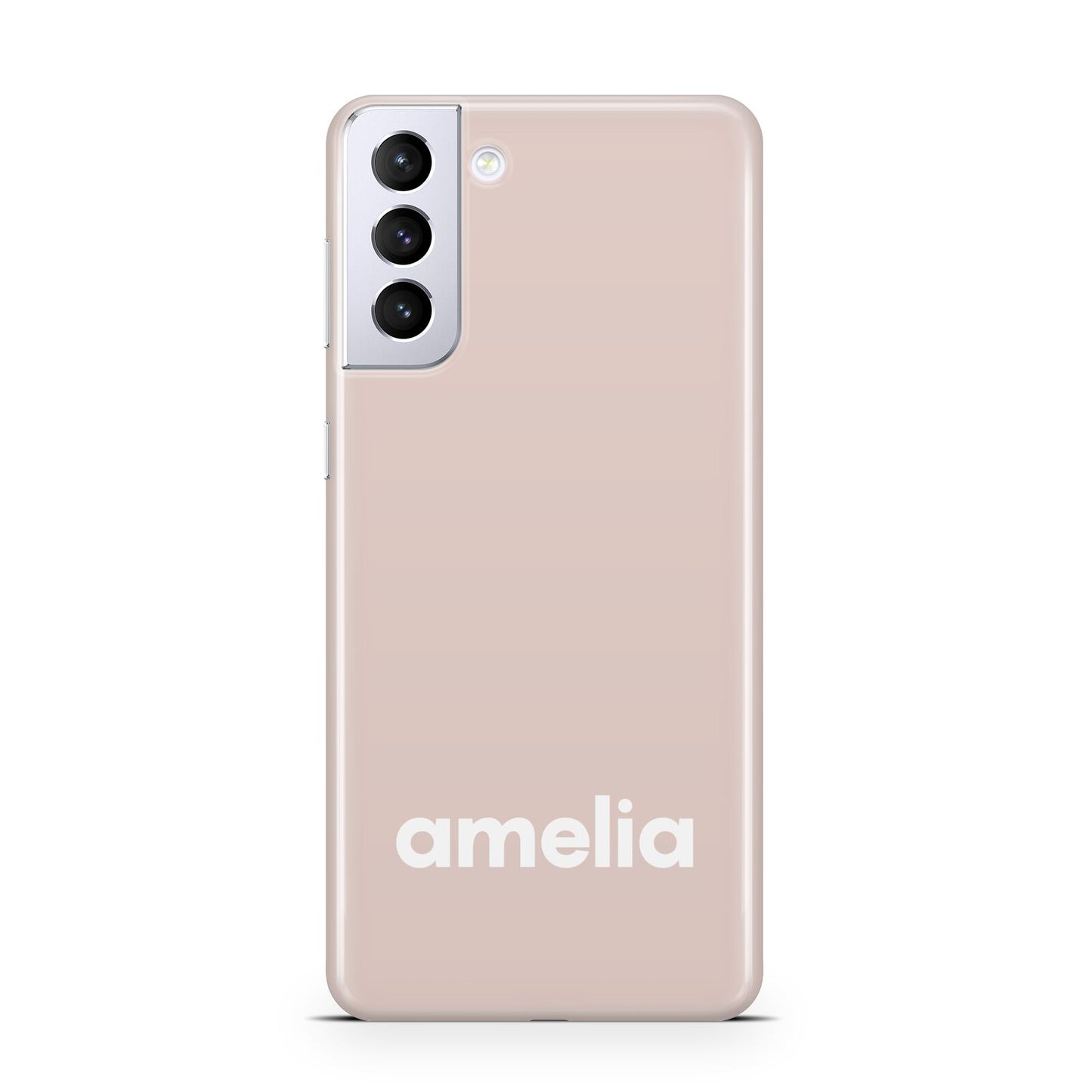 Simple Blush Pink with Name Samsung S21 Plus Case