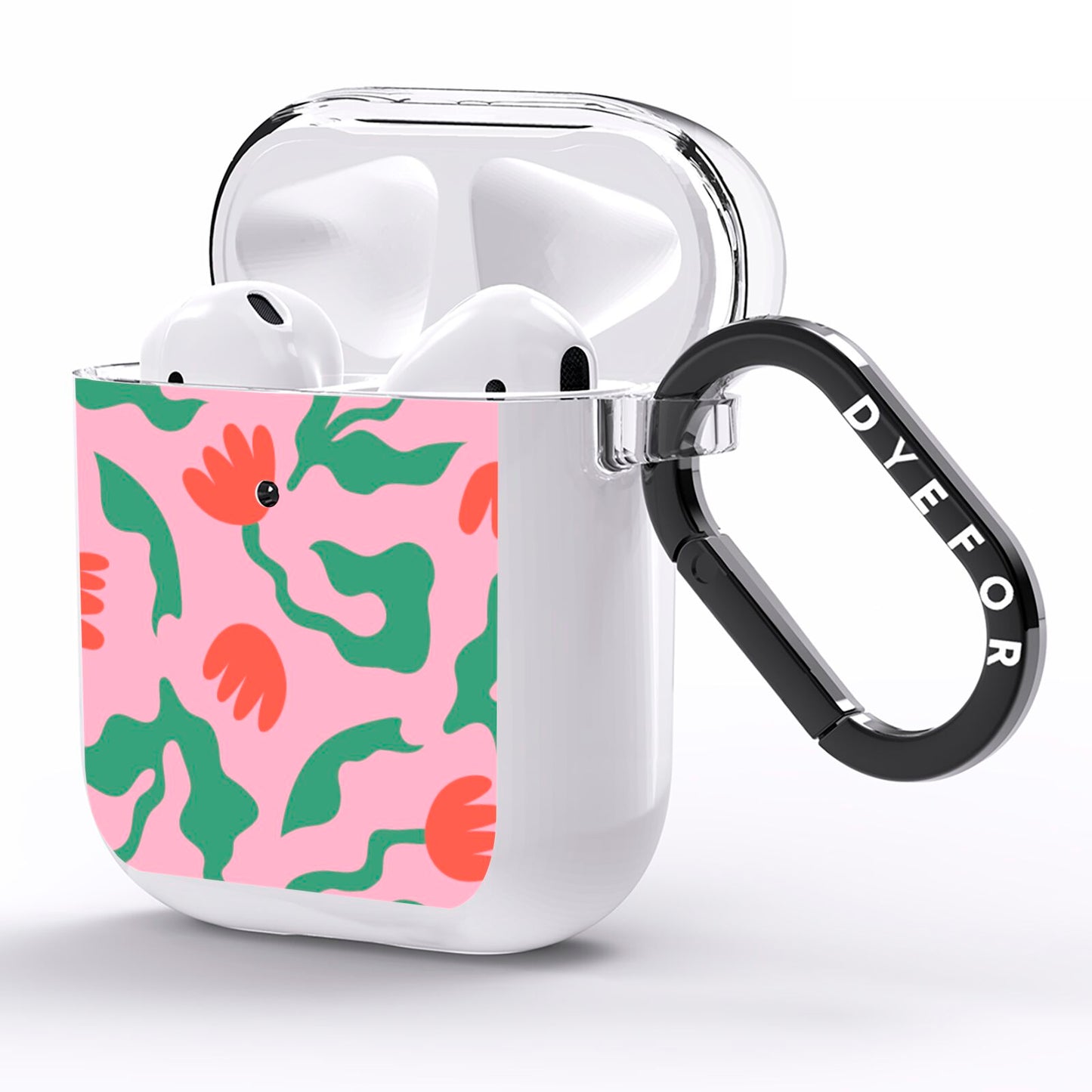 Simple Floral AirPods Clear Case Side Image