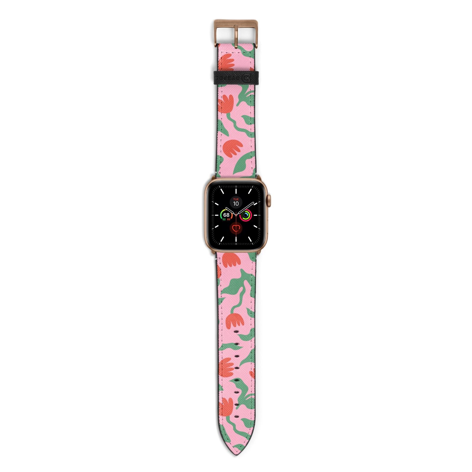 Simple Floral Apple Watch Strap with Gold Hardware