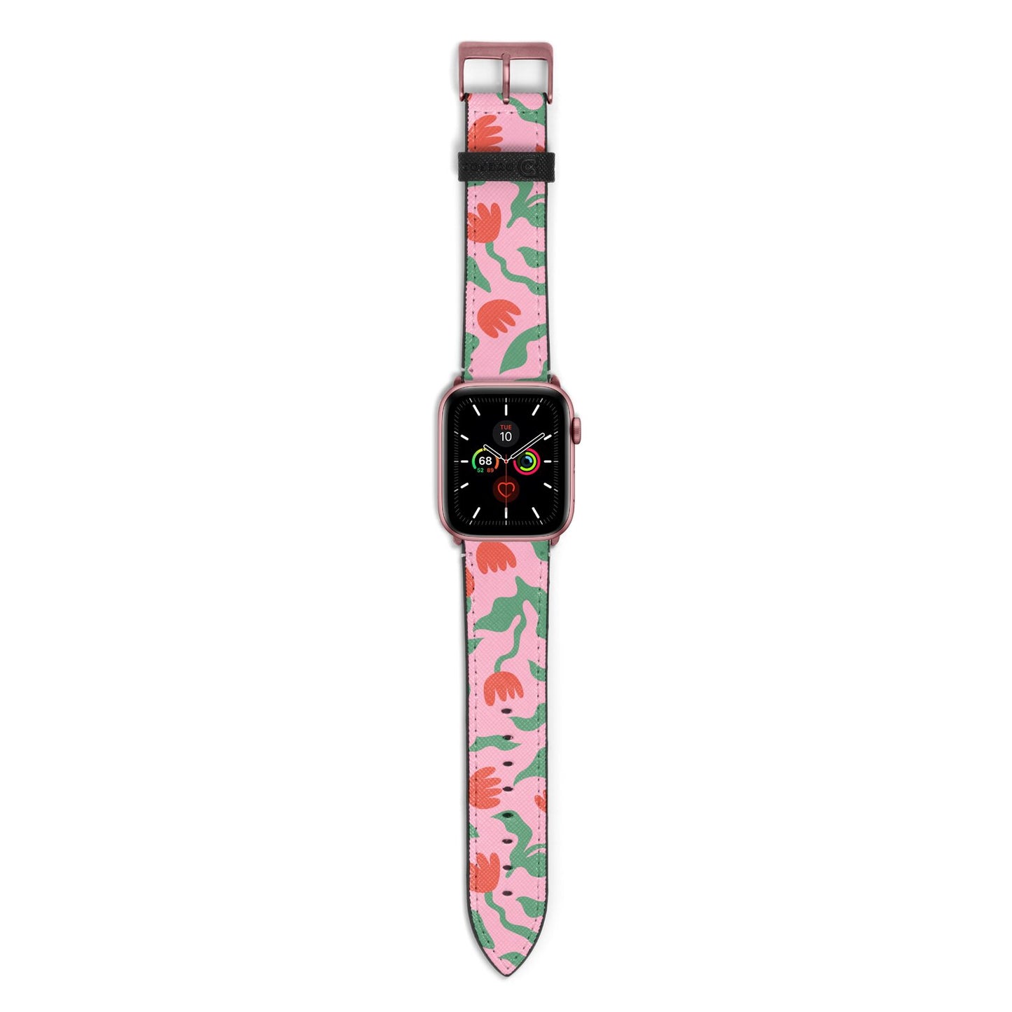 Simple Floral Apple Watch Strap with Rose Gold Hardware