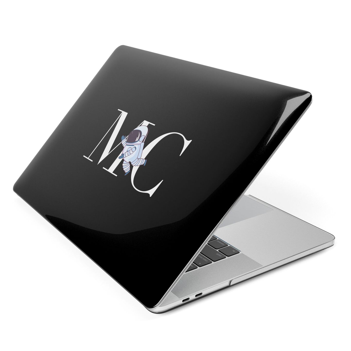 Simple Personalised Astronaut with Initials Apple MacBook Case Side View