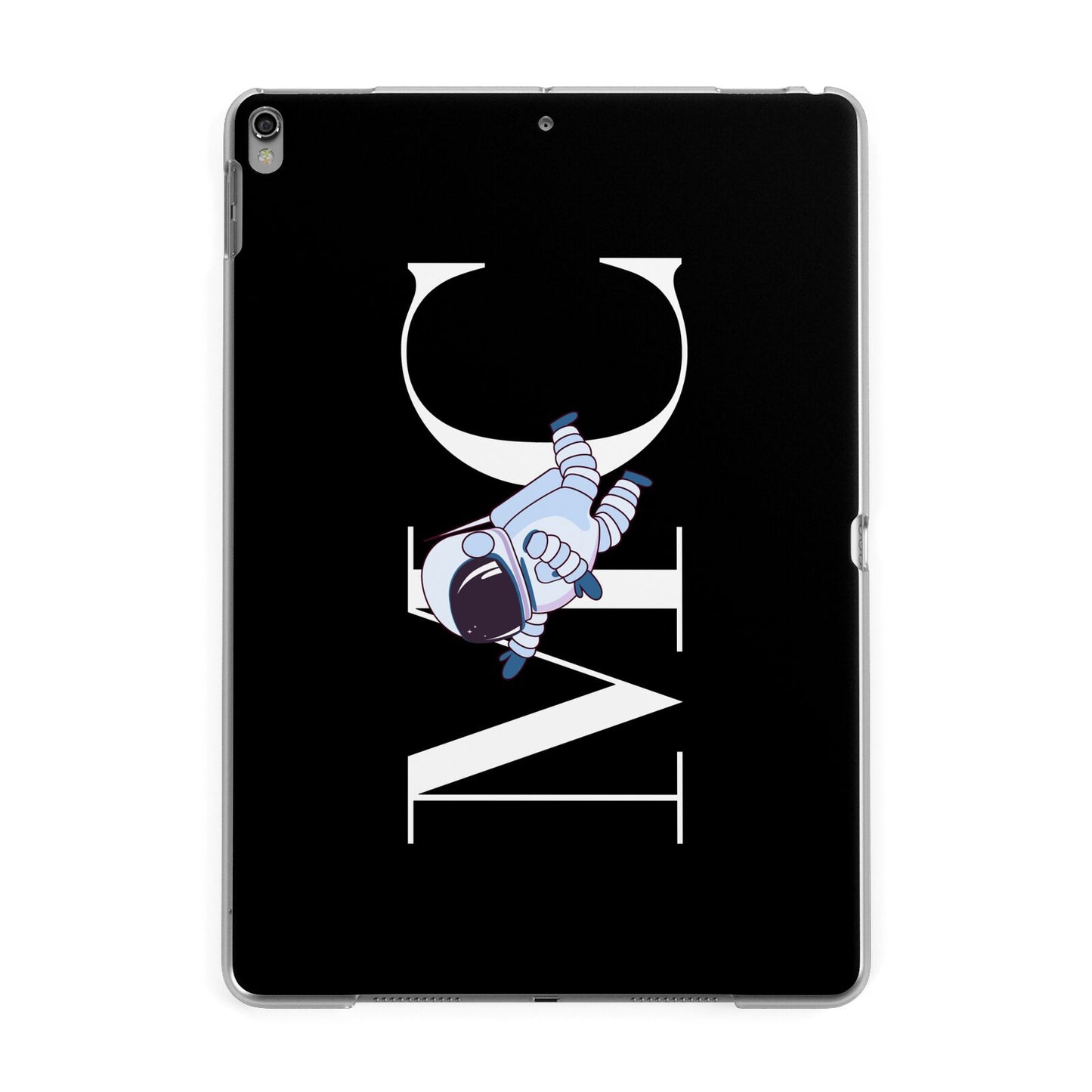 Simple Personalised Astronaut with Initials Apple iPad Grey Case