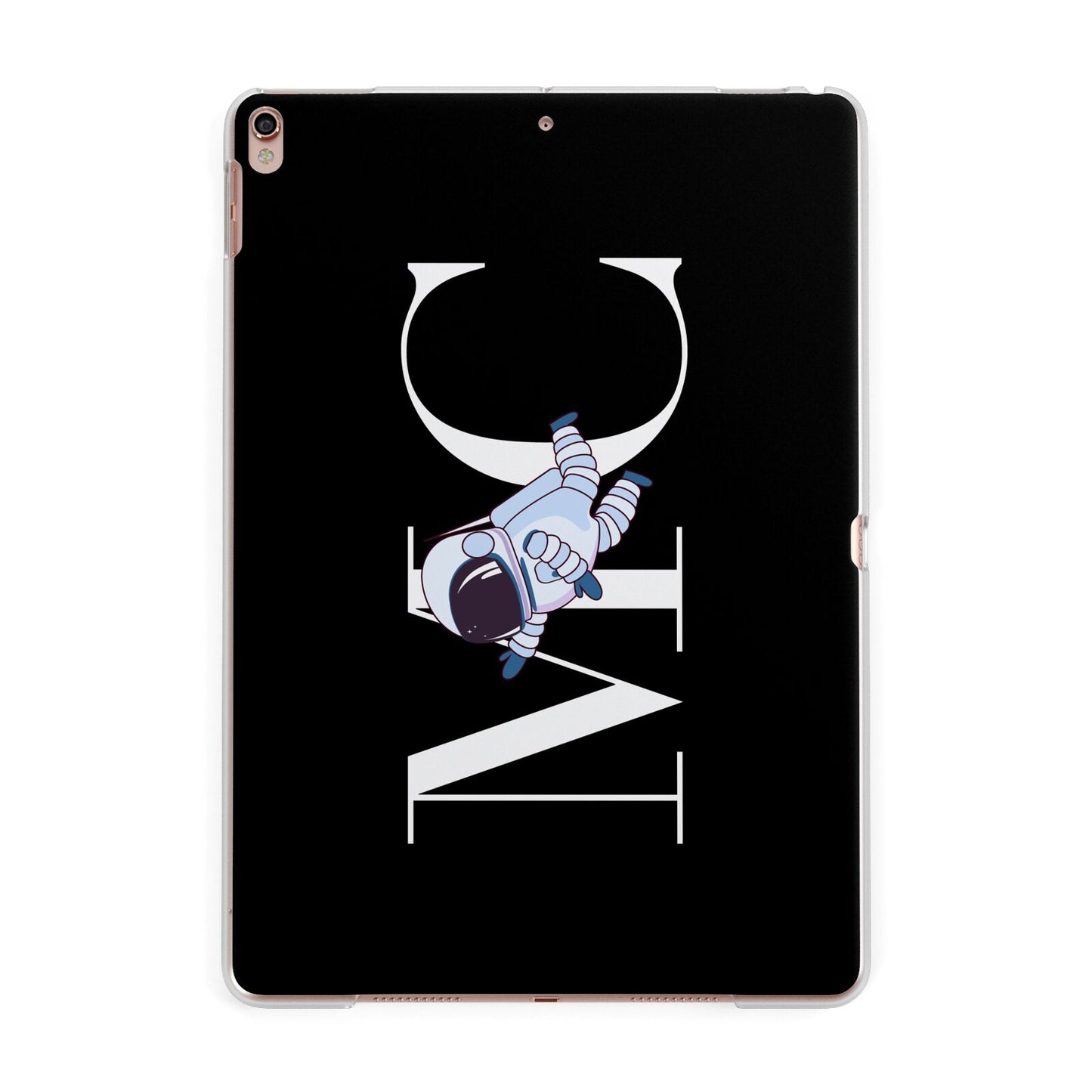 Simple Personalised Astronaut with Initials Apple iPad Rose Gold Case