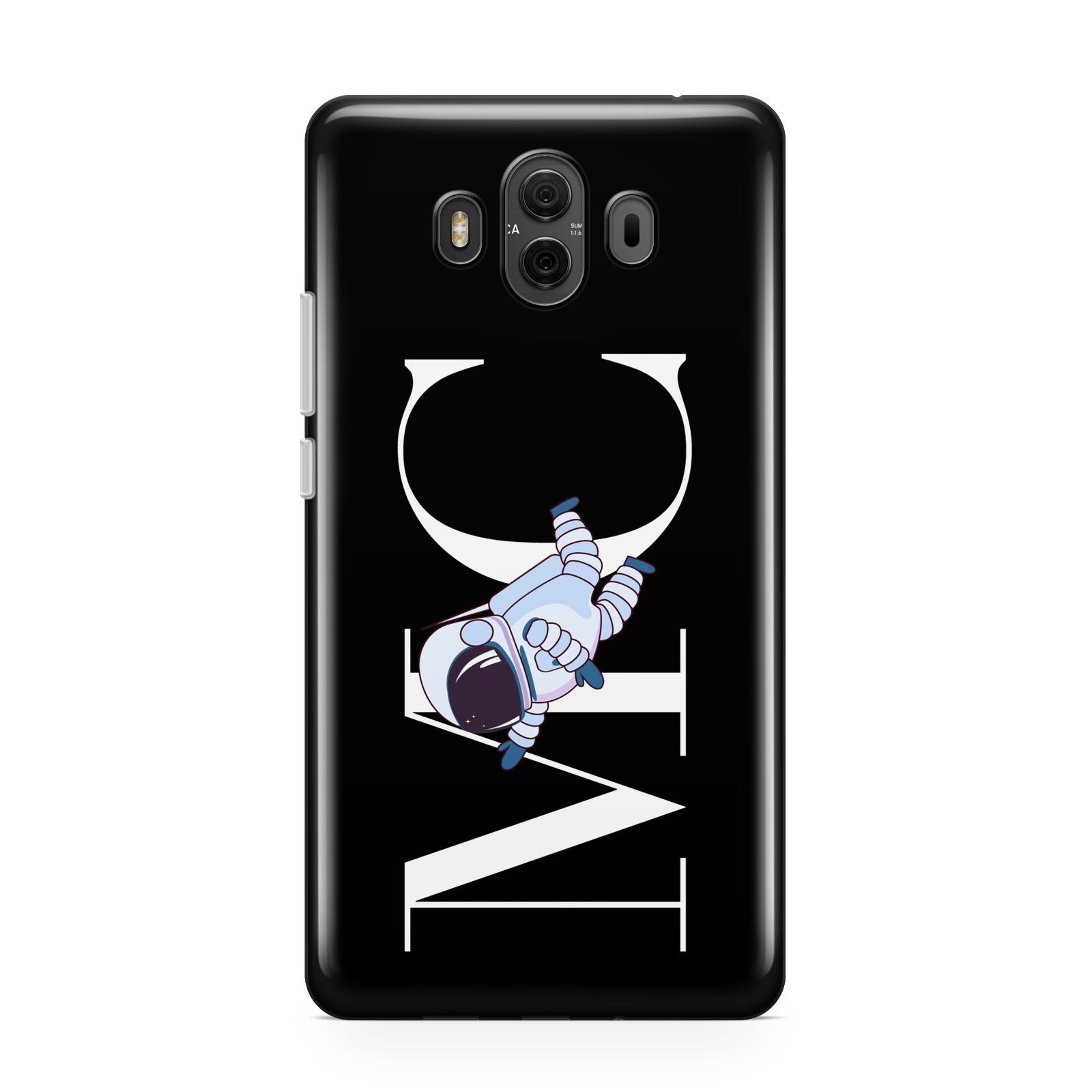 Simple Personalised Astronaut with Initials Huawei Mate 10 Protective Phone Case