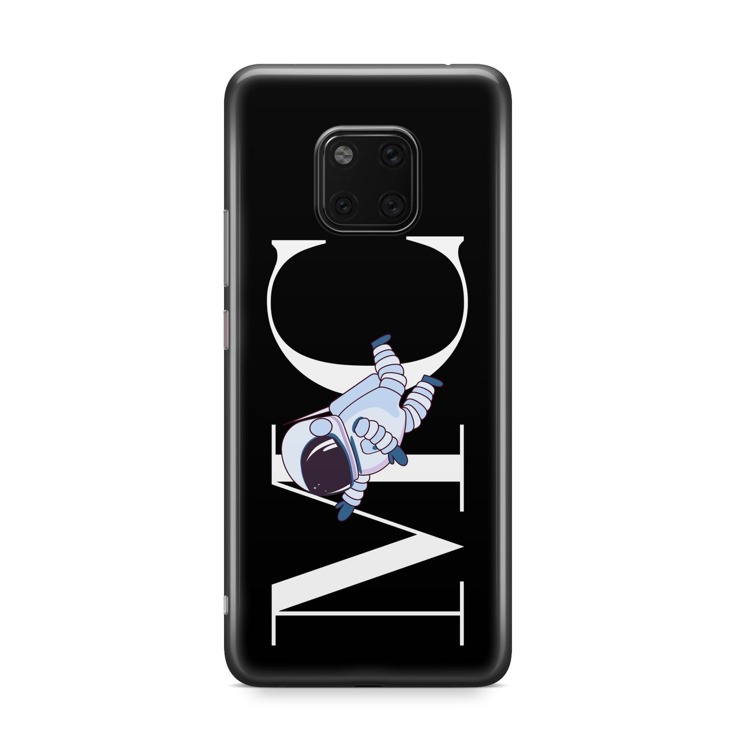 Simple Personalised Astronaut with Initials Huawei Mate 20 Pro Phone Case