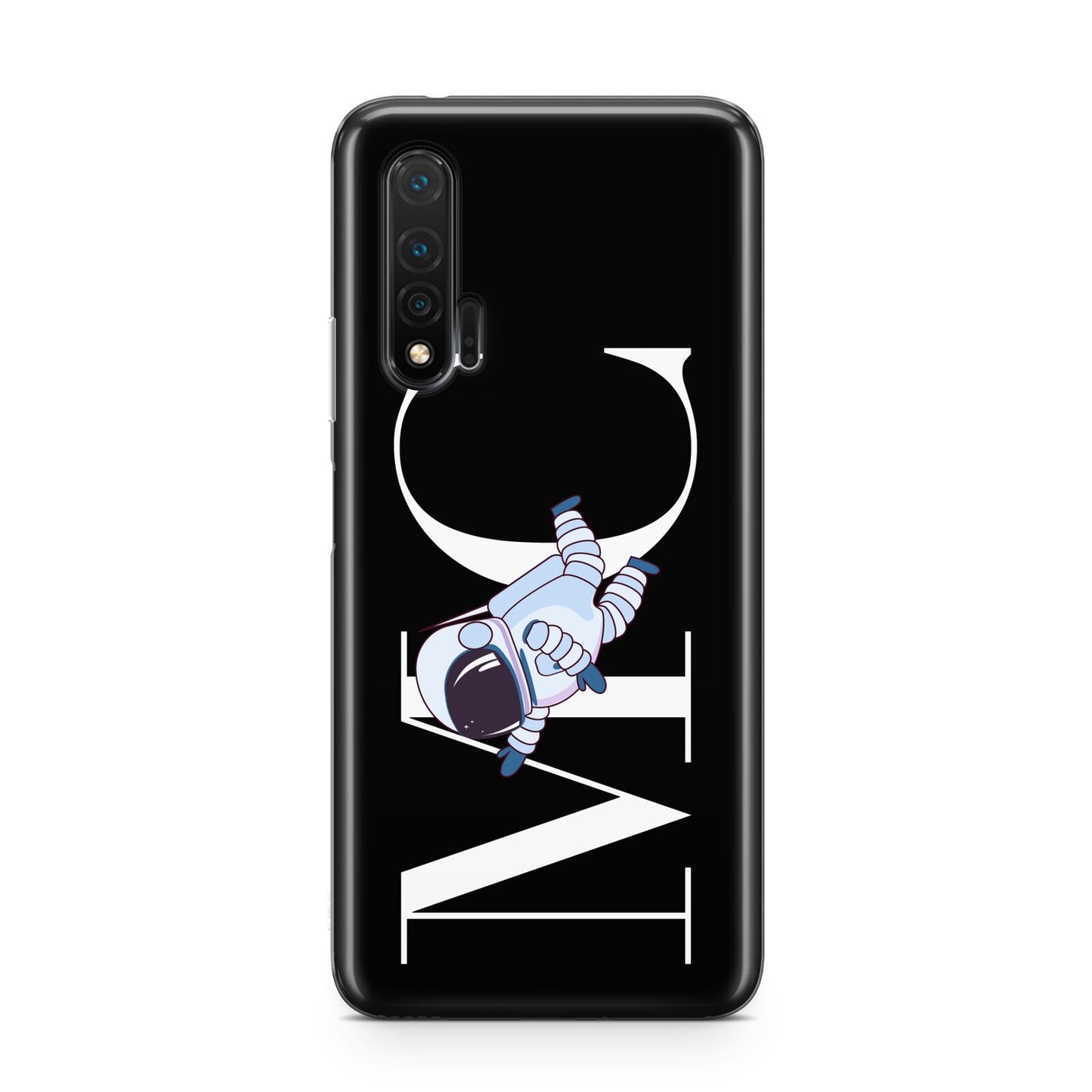 Simple Personalised Astronaut with Initials Huawei Nova 6 Phone Case