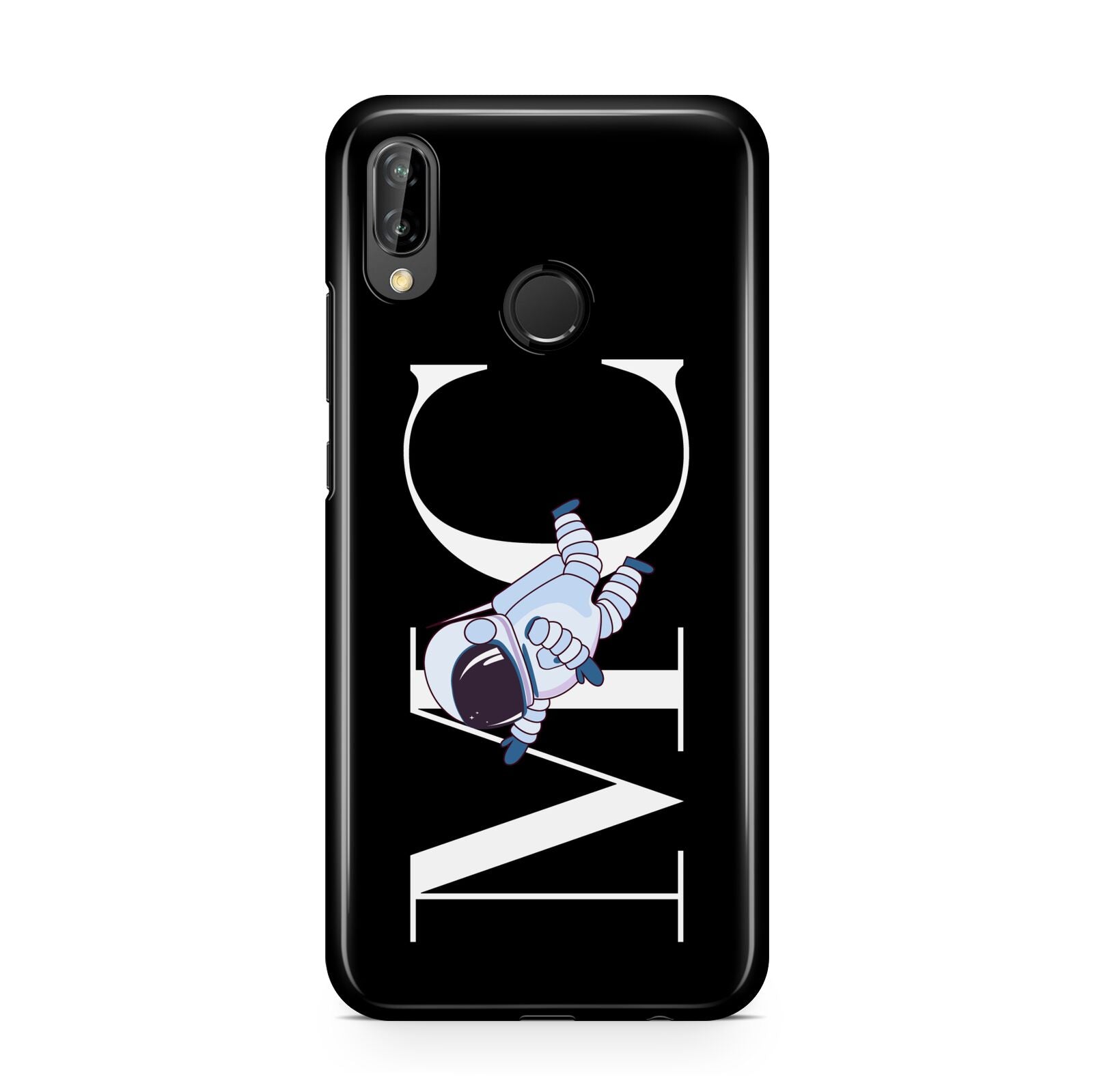 Simple Personalised Astronaut with Initials Huawei P20 Lite Phone Case