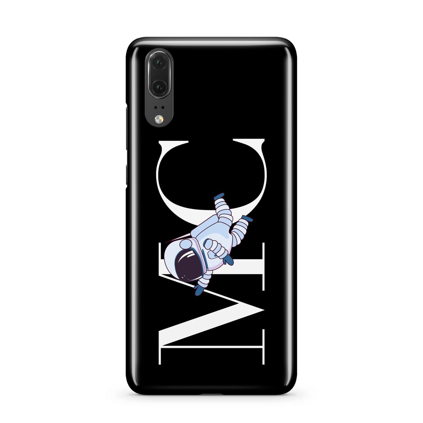 Simple Personalised Astronaut with Initials Huawei P20 Phone Case