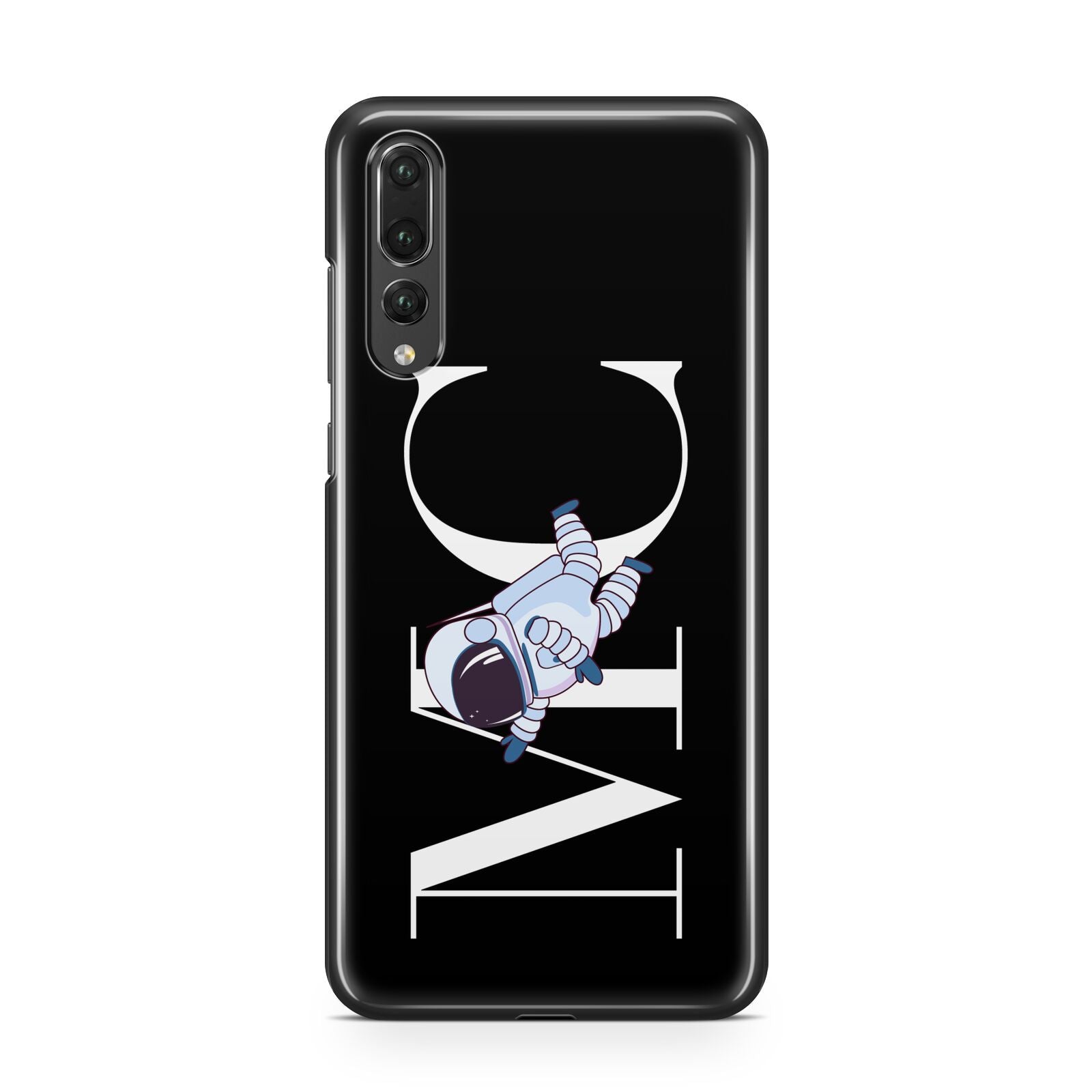 Simple Personalised Astronaut with Initials Huawei P20 Pro Phone Case